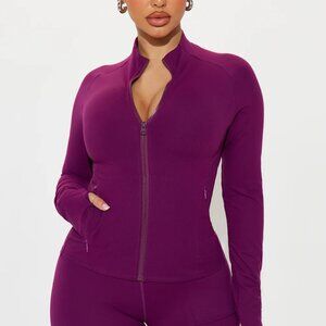 Novasport Final Stretch Womens XL Super Soft Active Jacket Plum Full Zip Gym